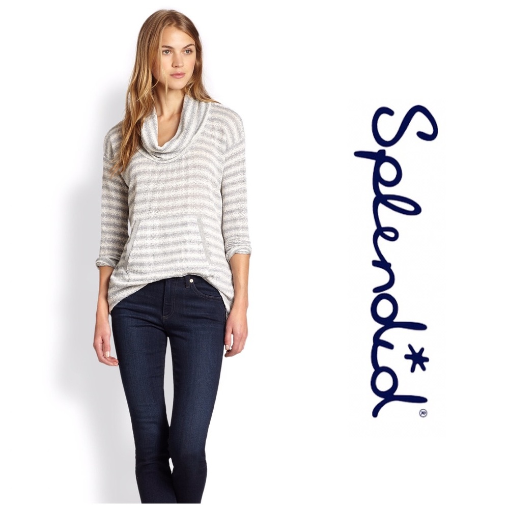 SPLENDID "Antwerp" Striped Cowl Neck Sweater